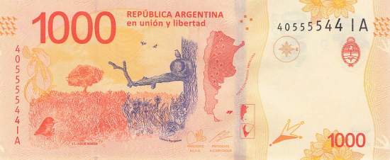 1000 Pesos Argentinien 2017